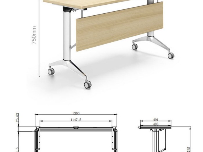 两人位可折叠会议桌培训桌