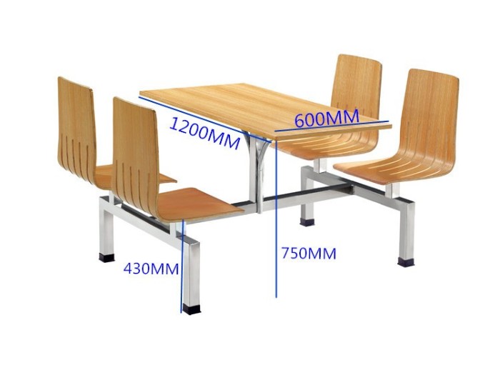 学校食堂餐桌椅连体
